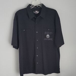 Harley Davidson Black Skull Shirt